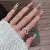 Zircon Love Double Layer Open Ringable Luxurious Niche Design Index - .41# Open Ring-Silver Geometric Double Layer