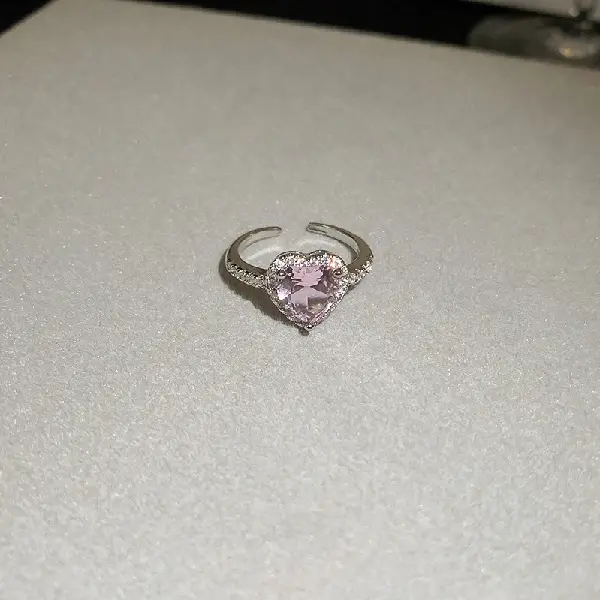 10# ring-pink zircon heart.,tkmbeautysupply.com