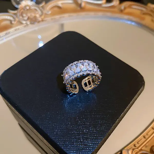 13# open ring-silver zircon.,tkmbeautysupply.com