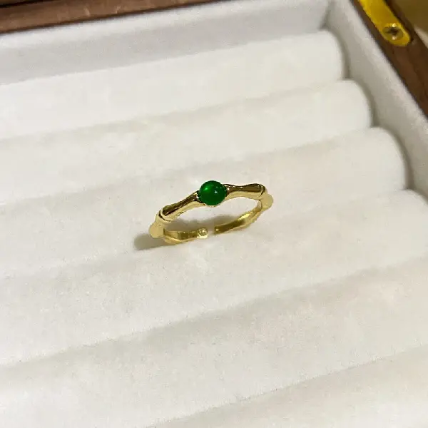 Gold-Diamond Bamboo Open Ring,tkmbeautysupply.com