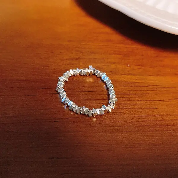 Silver - Broken Silver Stretch Ring,tkmbeautysupply.com