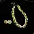 Diamond Square Earrings, Necklaces, Niche Light Luxury, High-end Clavicle Chains - 3# silver light green (two-piece set)