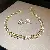 Diamond Square Earrings, Necklaces, Niche Light Luxury, High-end Clavicle Chains - 12# gold and white (two-piece set)