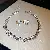 Diamond Square Earrings, Necklaces, Niche Light Luxury, High-end Clavicle Chains - 18# silver white (two-piece set)
