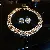 Diamond Square Earrings, Necklaces, Niche Light Luxury, High-end Clavicle Chains - 19# gold champagne color (two-piece set)