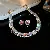 Diamond Square Earrings, Necklaces, Niche Light Luxury, High-end Clavicle Chains - 21# golden AB color (two-piece set)