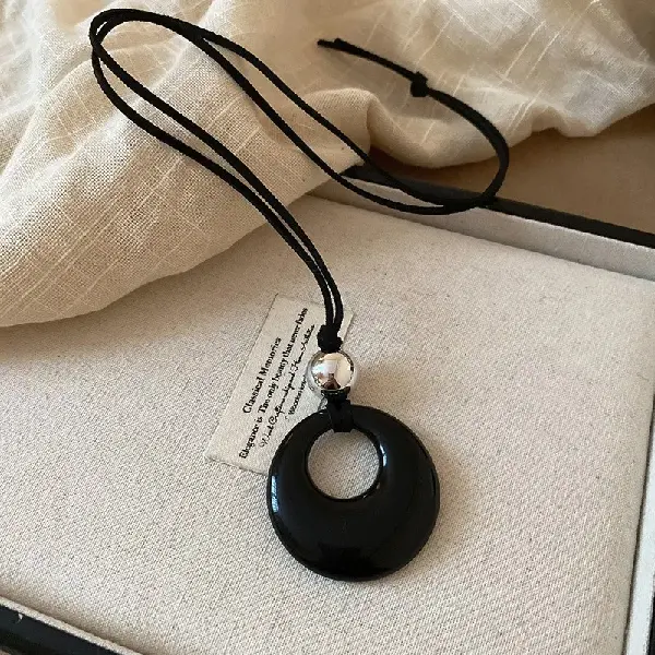 15# resin ring bead tether necklace,tkmbeautysupply.com