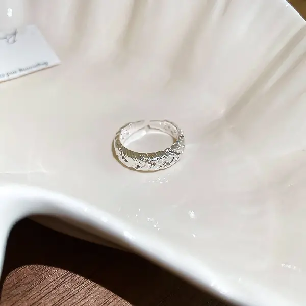 5# Ring - Braided Crossed Zircon Adjustable Ring,tkmbeautysupply.com