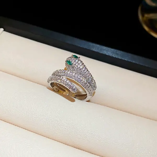 7# ring - multi-layered zircon snake open ring,tkmbeautysupply.com