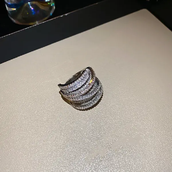 9# Ring-Zircon wrapped cross exaggerated ring,tkmbeautysupply.com