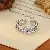 Cold, Personalized Temperament, Zircon, Snake-shaped Flower, Hollow Open Ring, Niche - 10# Ring-Zircon Oil Drop Double Layer Cross Knotted Open Ring