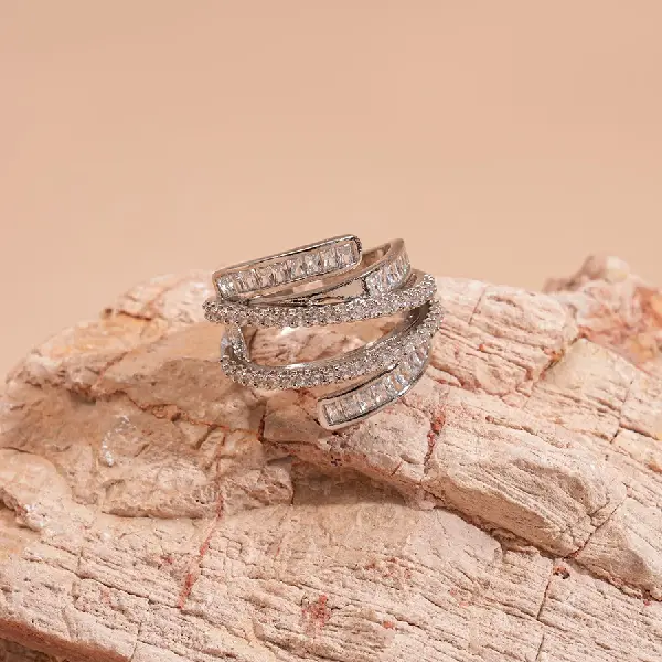 11# Ring-Zircon Multi-Layer Fashion Open Ring,tkmbeautysupply.com