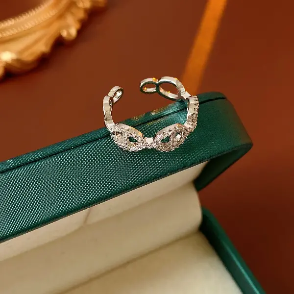 21# ring-zirconia pig nose light luxury open ring,tkmbeautysupply.com