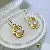 Wholesale Zhuji Pearl Earrings 18K Copper Plated Style - Gold Pink pearls