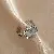 Cold, Personalized Temperament, Zircon, Snake-shaped Flower, Hollow Open Ring, Niche - 29# Ring-Platinum Zircon Square Clock Chain Open Ring