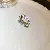 Cold, Personalized Temperament, Zircon, Snake-shaped Flower, Hollow Open Ring, Niche - 30# ring - platinum oval zircon spliced u200bu200bopen ring