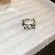 Cold, Personalized Temperament, Zircon, Snake-shaped Flower, Hollow Open Ring, Niche - 34# ring - platinum zircon knotted open ring