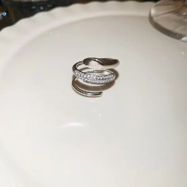 37# Ring-Zircon Snake Three-layer Ring,tkmbeautysupply.com