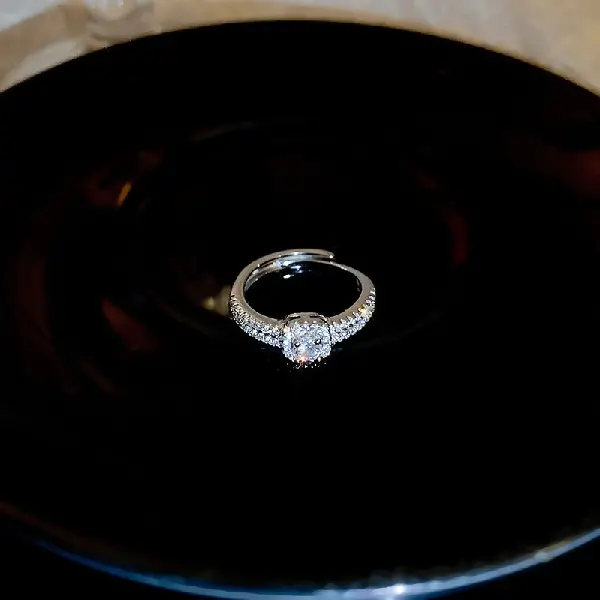 39# Ring-Zircon Square Open Ring,tkmbeautysupply.com