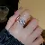 Cold, Personalized Temperament, Zircon, Snake-shaped Flower, Hollow Open Ring, Niche - 42# Ring-Zircon Multilayer Cross Open Ring