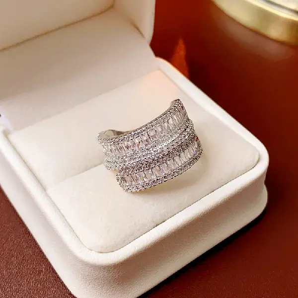 43# ring-square zircon open ring,tkmbeautysupply.com