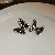 Second-hand Vintage Silver Needle Earrings, Real Gold Electroplated Zircon Oil - 23# silver needle diamond square butterfly pleated earrings