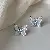 Second-hand Vintage Silver Needle Earrings, Real Gold Electroplated Zircon Oil - 24# Silver Needle Silver Butterfly Crystal Stud Earrings