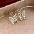 Second-hand Vintage Silver Needle Earrings, Real Gold Electroplated Zircon Oil - 34# Silver Needle Butterfly Diamond Crystal Stud Earrings