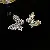 Second-hand Vintage Silver Needle Earrings, Real Gold Electroplated Zircon Oil - 41# Silver Needle Diamond Butterfly Drop Earrings