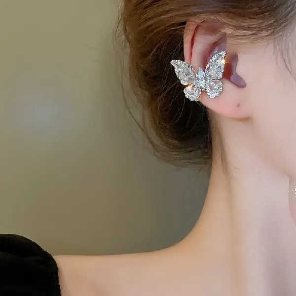 43# butterfly zircon ear bone clip (single right ear),tkmbeautysupply.com