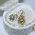 Wholesale Zhuji Pearl Earrings 18K Copper Plated Style - Golden gray pearl