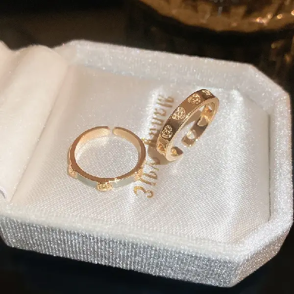 3# dripping oil love open ring (set of 2),tkmbeautysupply.com