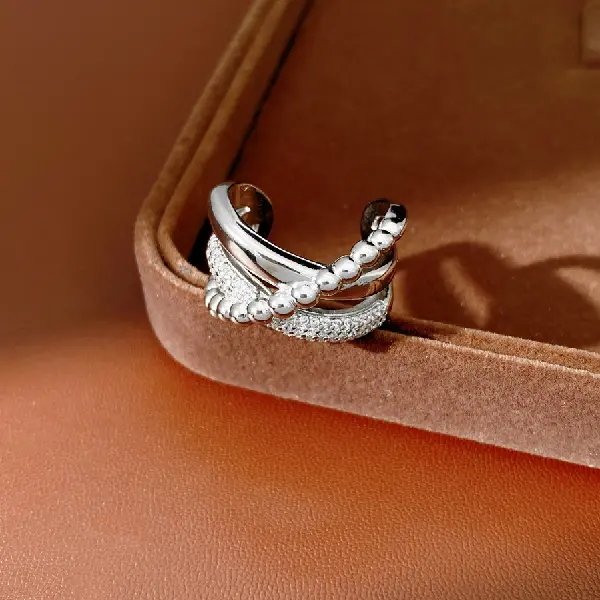 Ring-Silver (cross three layers),tkmbeautysupply.com
