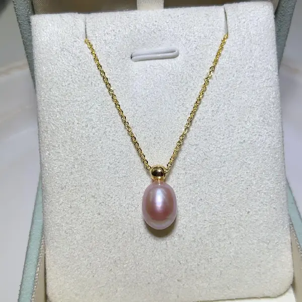 3084 purple rice bead chain-pullable clavicle chain,tkmbeautysupply.com