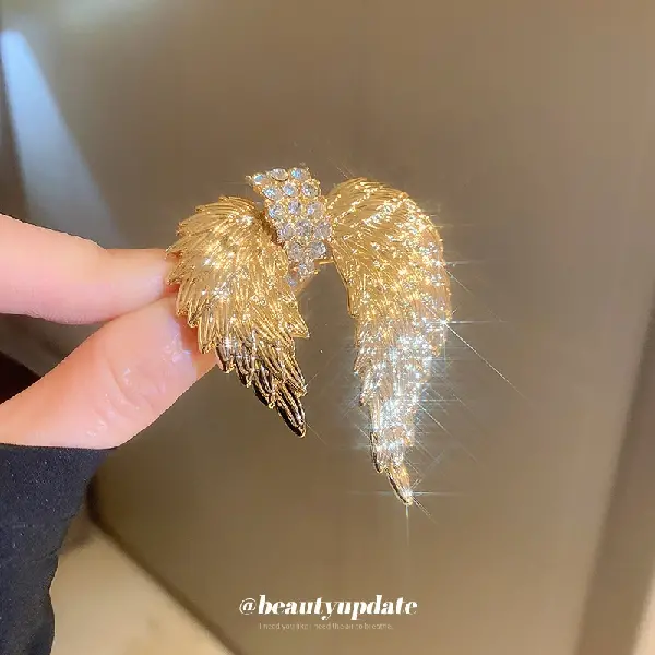 49# brooch-diamond asymmetrical wing brooch,tkmbeautysupply.com
