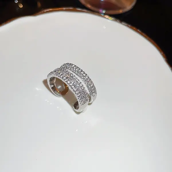 22# Double Layer Open Ring-Silver,tkmbeautysupply.com