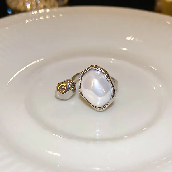 32# Pearl Open Ring-Silver,tkmbeautysupply.com