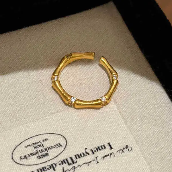 39# Bamboo Open Ring-Gold,tkmbeautysupply.com