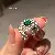 Medieval Vintage Retro Ring Light Luxury Index Finger Open Versatile - 41# lace open ring-silver-green