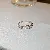 Gold-Plated Pearl Open Ring with Diamond Accents - 35. Ring-Platinum and zircon handover