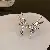 Gold-Plated Pearl Open Ring with Diamond Accents - 46. u200bu200bRing-Butterfly Opening