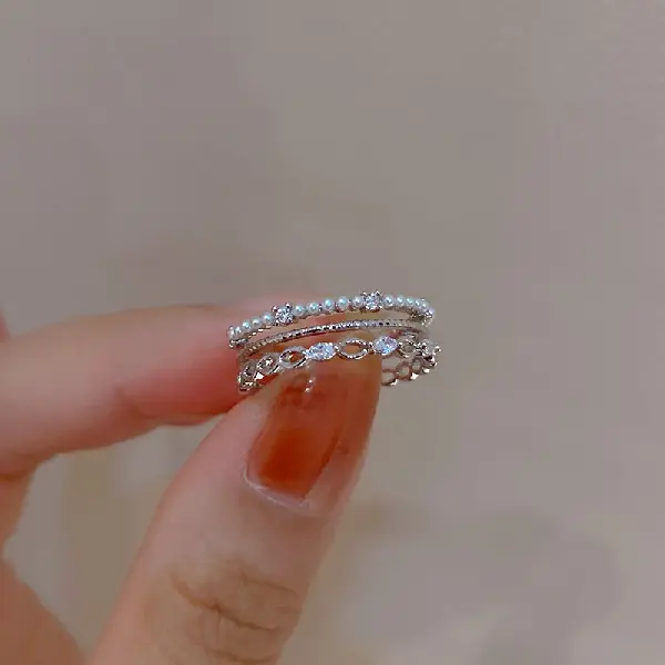 62. Ring-Zircon Pearl Multi-layer,tkmbeautysupply.com