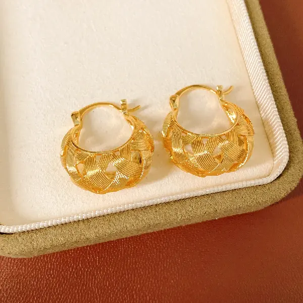 Earrings - gold (real gold plating),tkmbeautysupply.com