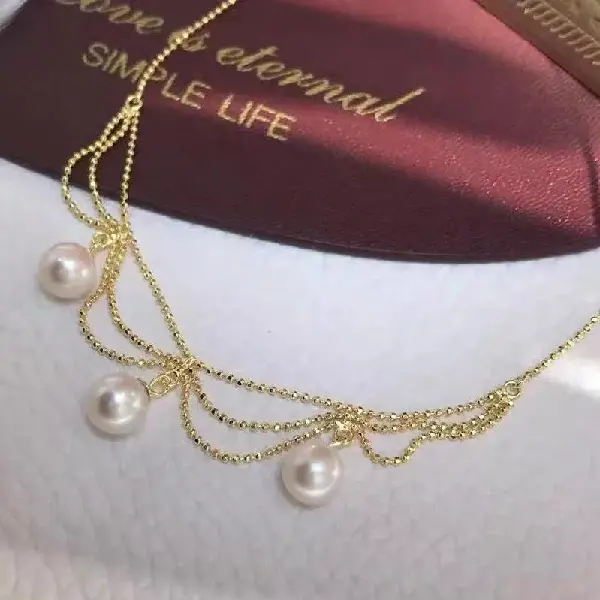 3 bead chain white-silver,tkmbeautysupply.com