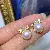 Wholesale Large Pearl Earrings 925 Silver Gold Plated - 1392 golden white beads (9.5-10mm)