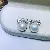 Wholesale Large Pearl Earrings 925 Silver Gold Plated - 1392 silver white beads (9.5-10mm)