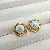 Wholesale Retro Luxury Freshwater Pearl Jewelry Collection - Gold stud earrings white pearls