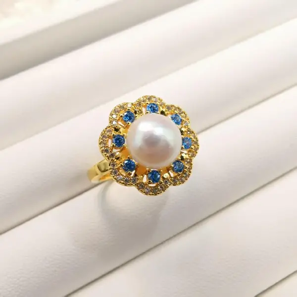 Gold ring white pearl,tkmbeautysupply.com
