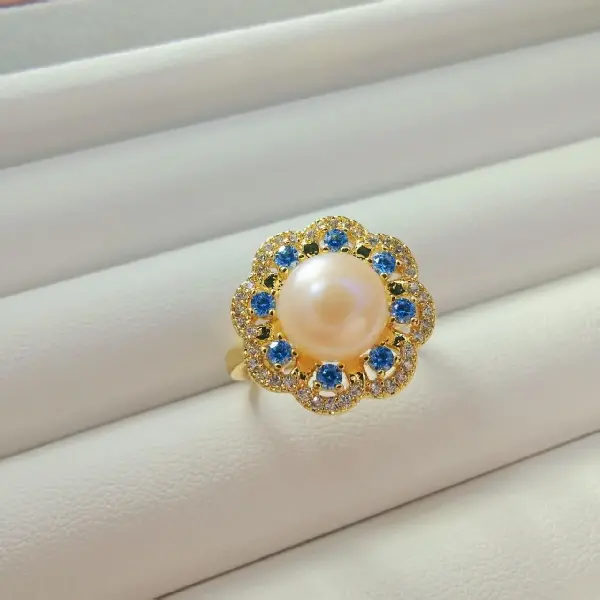 Gold ring pink pearl,tkmbeautysupply.com