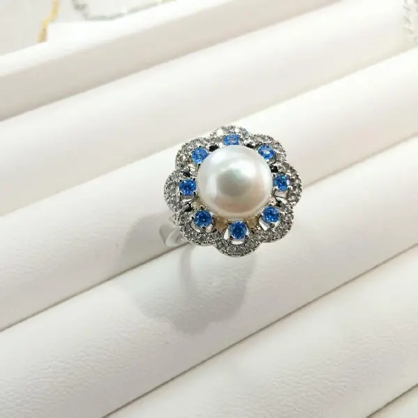 Silver ring white pearl,tkmbeautysupply.com